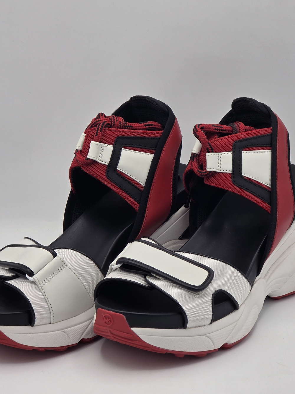 Michael Kors Red White Black Platform Sport Sandals